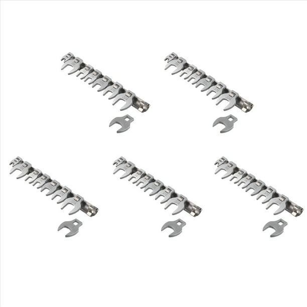 5Conjunto Juego de Llaves de Pata de Gallo con Tuerca 3/8 Pulgadas, Cabezales de Llave de Cuerno, Cabezales Cuadrados, Llave de Llaves de Cuerno de Toro Imperiales
