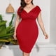 thumbnail image 5 of Vestido de retazos grande para mujer, falda envolvente a la cadera, manga larga, informal, vestido de columpio, vestido largo Wmkox8yi  FGJ1659, 5 of 9
