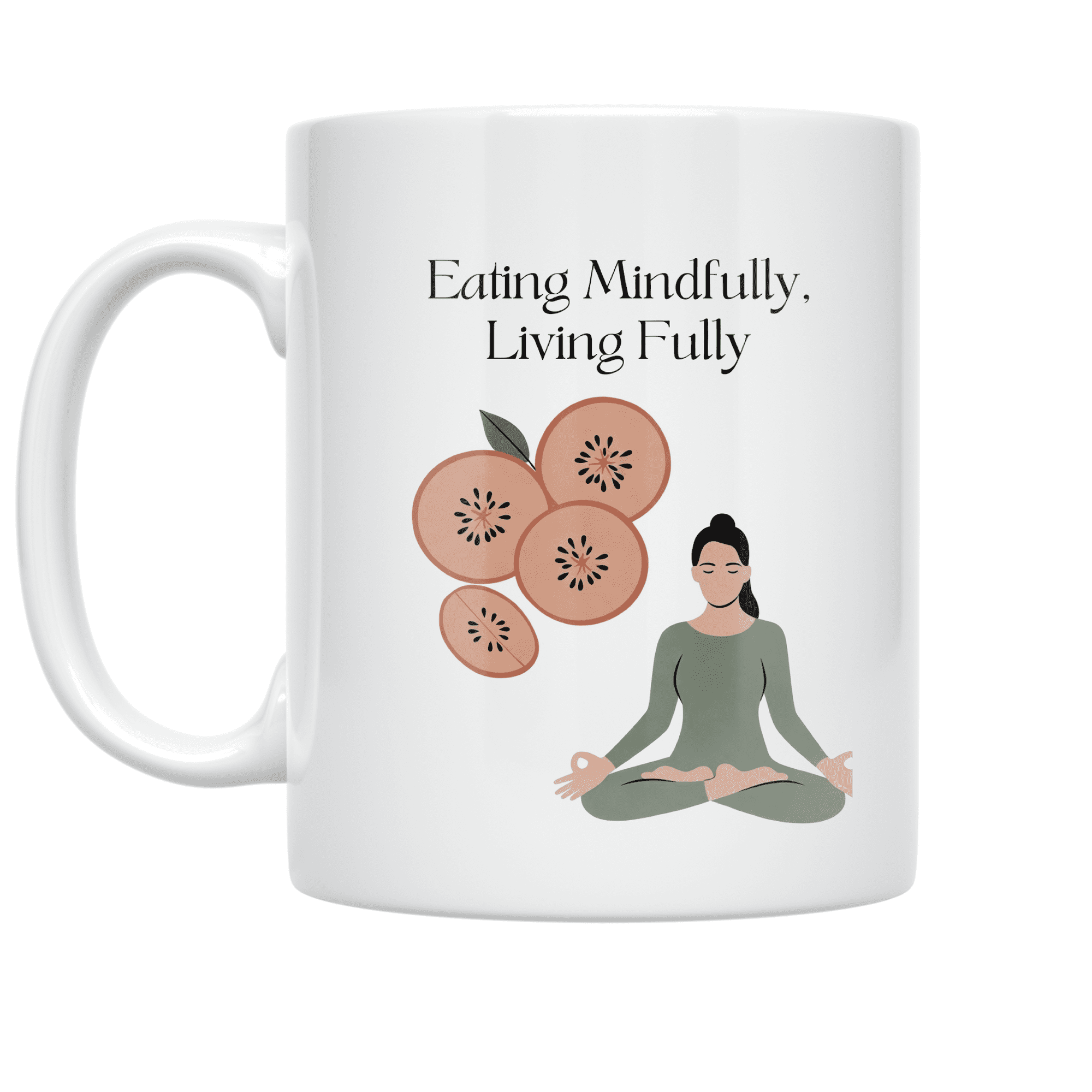 Mindful Eating Design - Wellness Enthusiast - 11 oz Ceramic Coffee Mug
