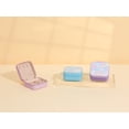 thumbnail image 7 of REGALWOVEN Square Jewelry Box for Women, PU Leather Jewelry Organizer with Zipper Heart Pattern, Single Layer Design Light Purple, 7 of 7