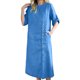 thumbnail image 2 of Largo Vestido de Verano Fluido con Botones, Ropa de Color Sólido, Longitud de Rodilla, Vestido Fluido Suelto para Mujeres con Bolsillos, 2 of 9