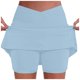 thumbnail image 1 of Conjunto de leggings con falda deportiva de cintura alta y bolsillos para mujer - Moda deportiva con cuello en V - Entrenamientos/ropa informal, 1 of 5