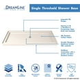 thumbnail image 2 of DreamLine SlimLine 34 in. D x 54 in. W x 2 3/4 in. H Center Drain Single Threshold Shower Base in Biscuit DLT-1134540-22, 2 of 6