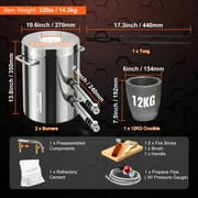 BENTISM Propane Smelting Furnace Kit with Double Burners 2700℉ Melting, 12 kg