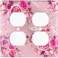 thumbnail image 3 of Metal Light Switch Plate Outlet Cover Pink Rose Flower Wallpaper ROS048, 3 of 13