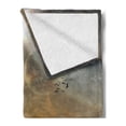 thumbnail image 2 of Space Soft Flannel Fleece Throw Blanket, Solar Eclipse on Beach Ocean with Horizon Sun Moon Globe Gulls Flying View, Cozy Plush for Indoor and Outdoor Use, 50" x 70", Cream Orange, by Ambesonne, 2 of 5