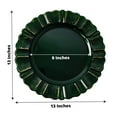 thumbnail image 4 of BalsaCircle 24 Hunter Green Gold 13" Acrylic Wooden Textured Round Scalloped Trim Plastic Charger Plates, 4 of 7