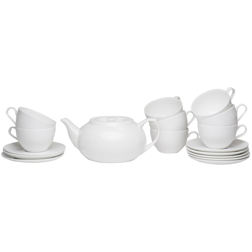 Red Vanilla Tea Server Set with Cup & Saucers