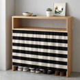 thumbnail image 5 of Black Striped Cabinet Dishwasher Hidden Curtains, Privacy Closet Door Curtain, Farmhouse Country Minimalist Cream Stripes Adhesive Dust Proof Under Sink Skirt for Bathroom Kitchen 35"x35", 5 of 8