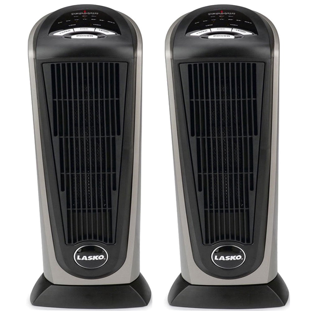Lasko 2Pack 751320 RC Ceramic Tower Heater with Remote Control