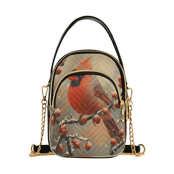 ALAZA Chain Crossbody Bags for Women Cardinal Winter Shoulder Handbag Phone Purse