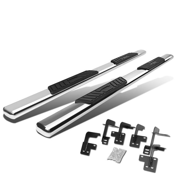 DNA Motoring 5" Oval Tubing Side Step Nerf Bars Running Boards for 2019-2020 Ram 1500 Quad Cab, Chrome