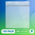 thumbnail image 2 of Clear Zipper Bags, Reclosable Plastic Pouches, 100 Count, 12 x 12 in, 2 Mil, 2 of 7