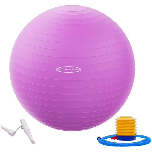 Pelota de yoga y ejercicio Fitvids 48-55 cm antiexplosión color morado