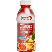 Premier Protein Clear Drink, Tropical Punch, 20g Protein, 0g Sugar, 1g Carb, 90 Calories, Keto Friendly, Gluten Free, No Soy Ingredients 16.9 fl oz