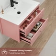 thumbnail image 3 of 30" Wall Mounted Bathroom Vanity with Ceramic Sink Top, Faucet, Decorative Wavy Edge, 3 of 10