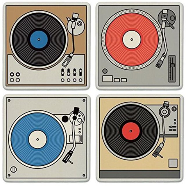 Ensemble de 4 Sous-Verres à Platines