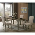thumbnail image 2 of Roundhill Furniture Breda Antique Gray and Dark Oak Finished Wood Dining Set, Table with Four Chairs, 2 of 10