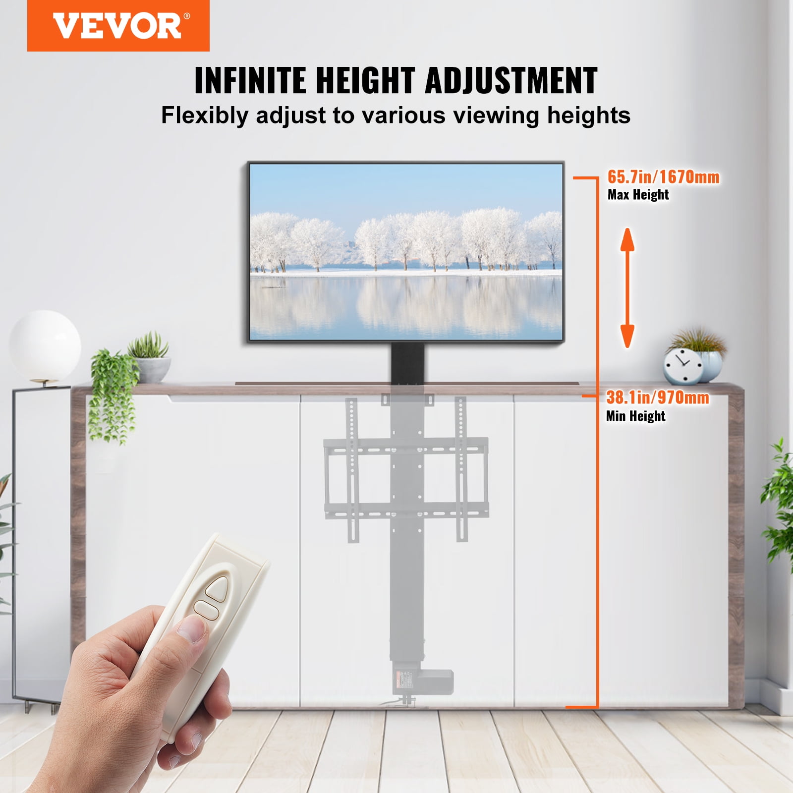 VEVOR Electric Motorized TV Lift Stand for 26-57" LCD/LED/OLED Plasma TVs