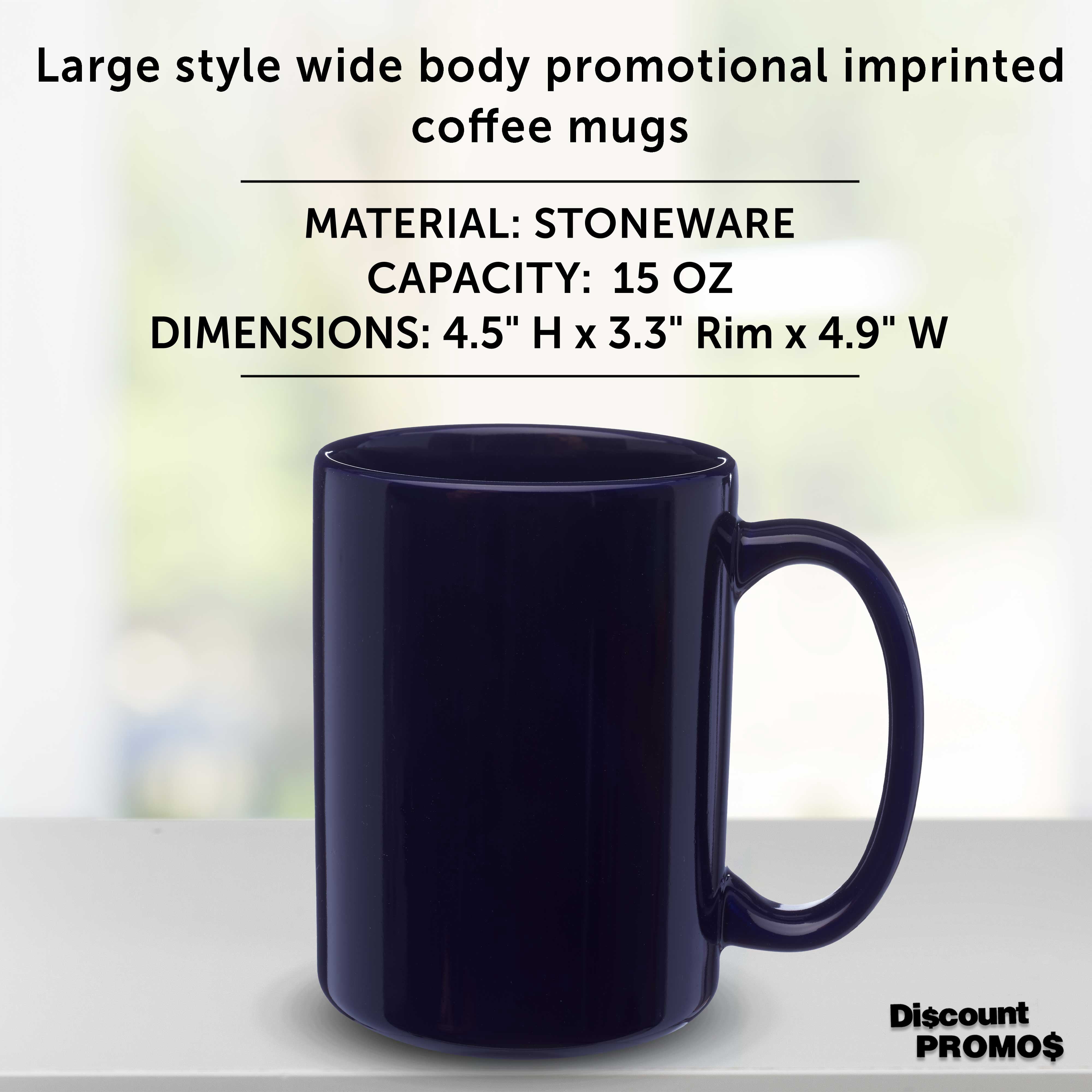 Large Ceramic Coffee Mugs 15 oz. Set of 10, Bulk Pack - Perfect for Coffee, Tea, Espresso, Hot Cocoa, Other Beverages - Cobalt Blue