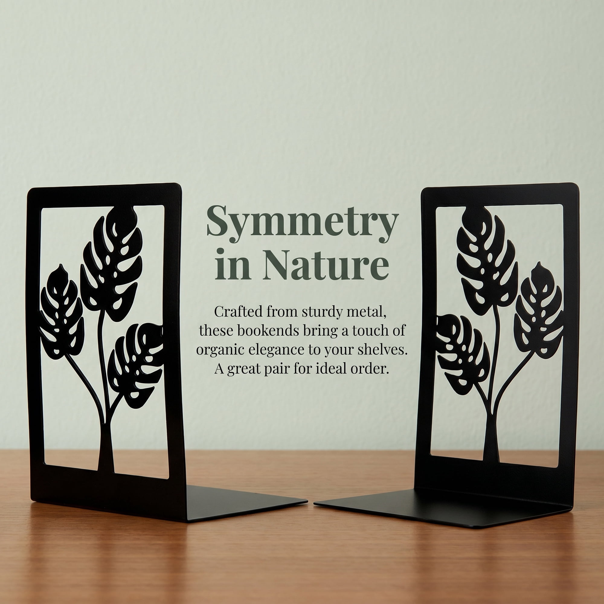 Unique Bargains Decorative Non-Skid Hollow-out Metal Bookends for Home Black Square 4.7"x3.5"x7"