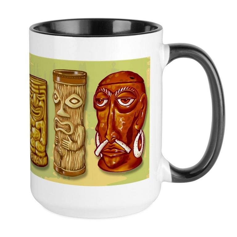 16 oz. Ceramic Tiki Travel Mugs