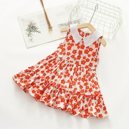

Toddler Clothing Toddler Kids Baby Girls Fashion Cute Flying Sleeve Sweet Flower Print Ruffle Dress