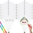 thumbnail image 1 of Cometa para niños DIY, cometas en blanco para hacer pintura, papel blanco, cometas en blanco con línea giratoria para niños, actividades en parques al aire libre, playa y pastizales, 1 of 6