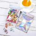 thumbnail image 3 of 50 Pieces Resealable Foil Pouch Bag Foil Pouch Bags Holographic Packaging Bags Foil Storage Bag For Food Storage (10.5*15cm), 3 of 4