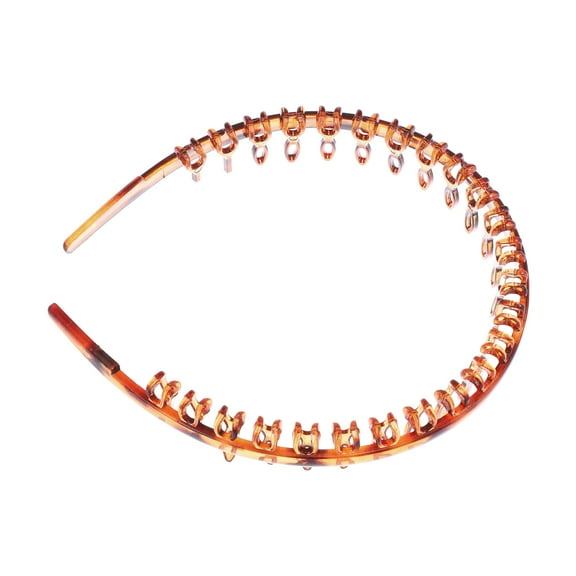 Unique Bargains 1 Pc Classic Fashion Anti-Slip Toothed Hairband for Women for Girls Amber