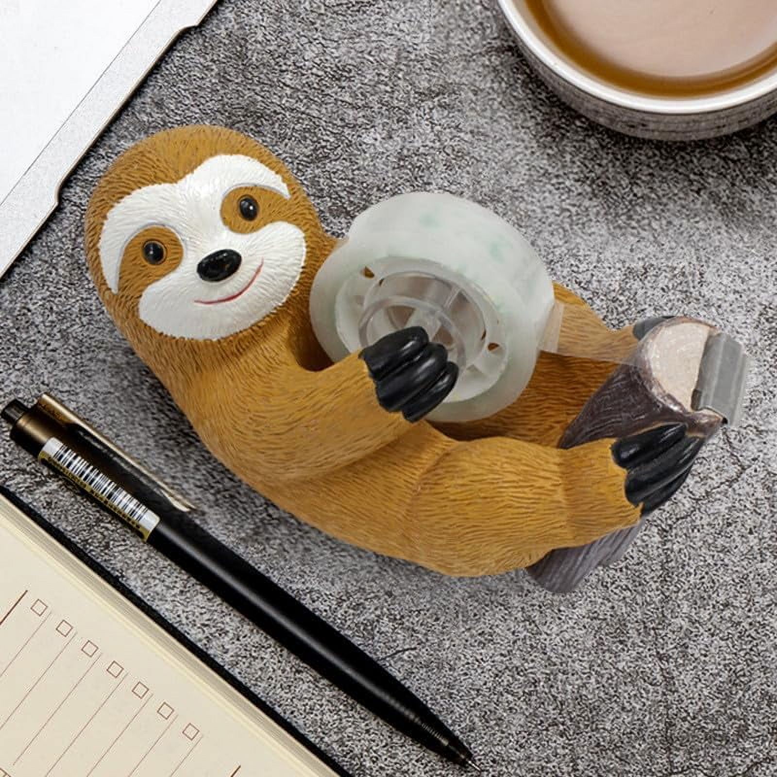 ABPETE Generic Cute Sloth Tape Dispenser, Manual, 2057979a-4230-495d-9309-cb3f0f772e5a, Resin, Tape Dispenser, Sloth