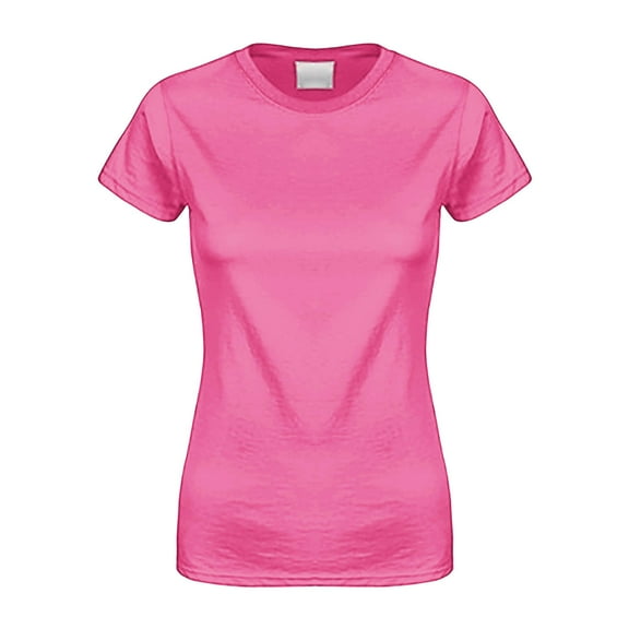 Womens Tops Basic Cotton Crew Neck Slim Fit Tee Tunic Length T Shirt 97% Cotton 1Pc M Shirts for Women