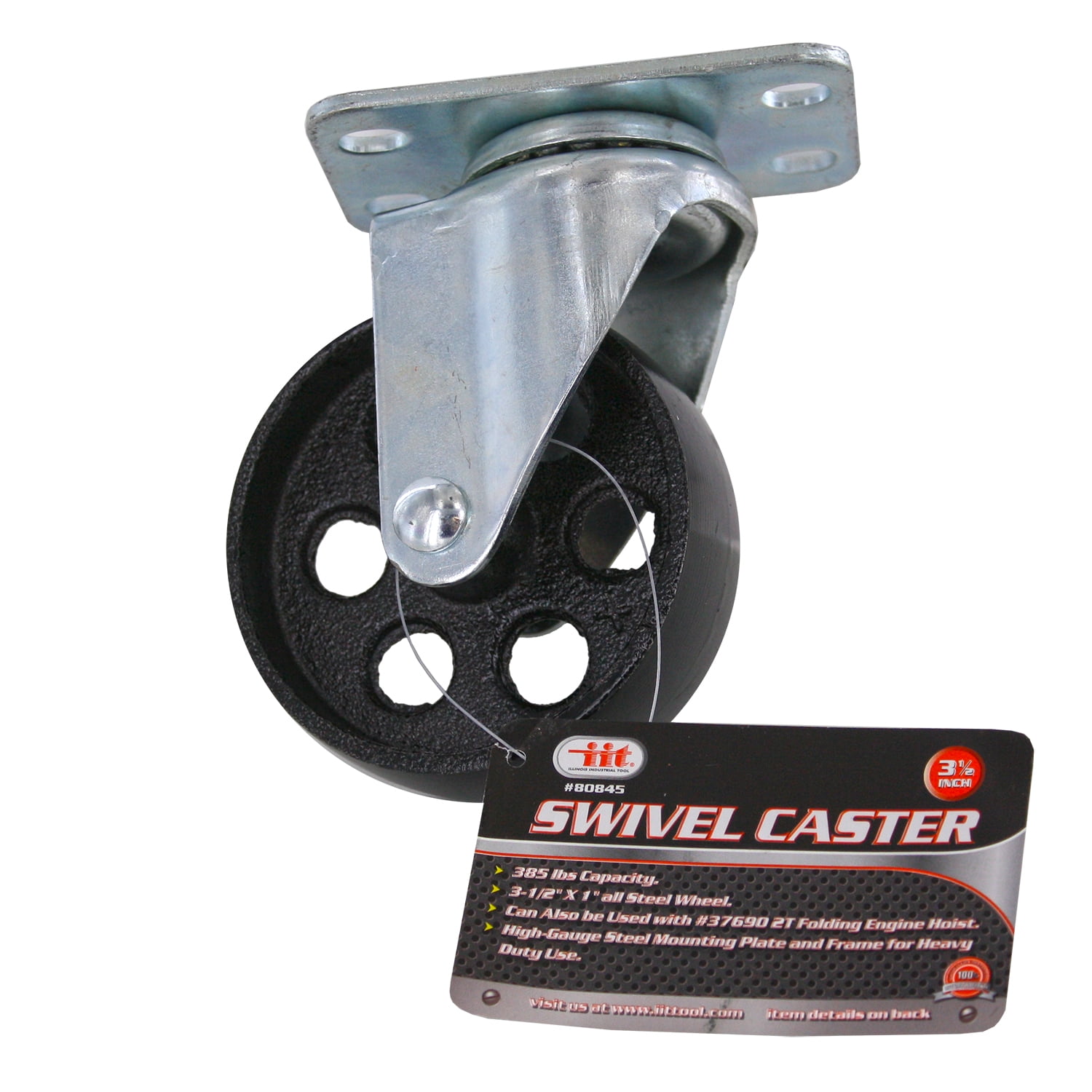 IIT 31/2" x 1" Swivel Casters Creeper Wheels Engine Hoist Wheel 80845