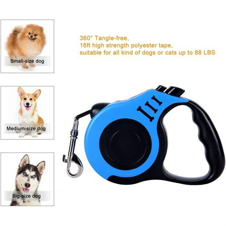 5m Retractable Dog Leash, Pet Walking Leash With Anti-slip Handle