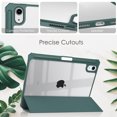 thumbnail image 2 of ELEHOLD Trifold Case for iPad Mini 6th Generation 8.3" - Auto Wake Sleep Function Kickstand Built-in Pencil Holder Acrylic Transparent Clear Back Shockproof Cover for iPad Mini 6 (2021),Darkgreen, 2 of 8