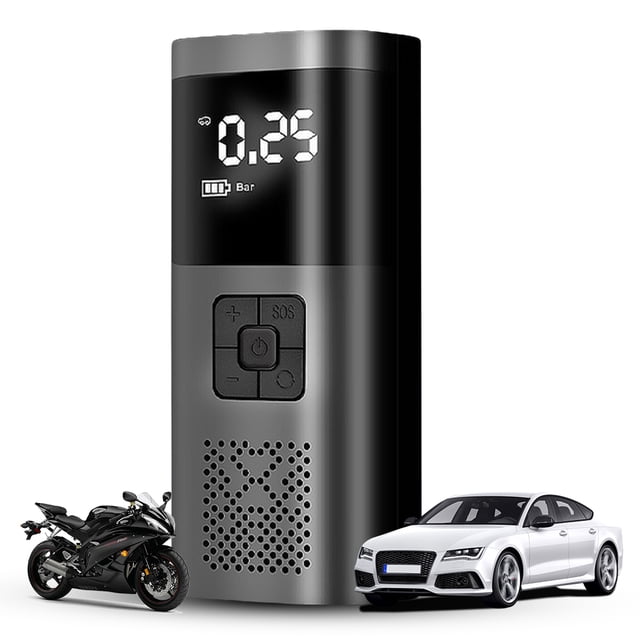 Bomba Inflable Mini Compresor Aire para Automóvil 12V 150PSI Digital 2000mAh * 3 Inflador Neumáticos Inalámbrico Pantalla LED Recargable Bicicleta Barco