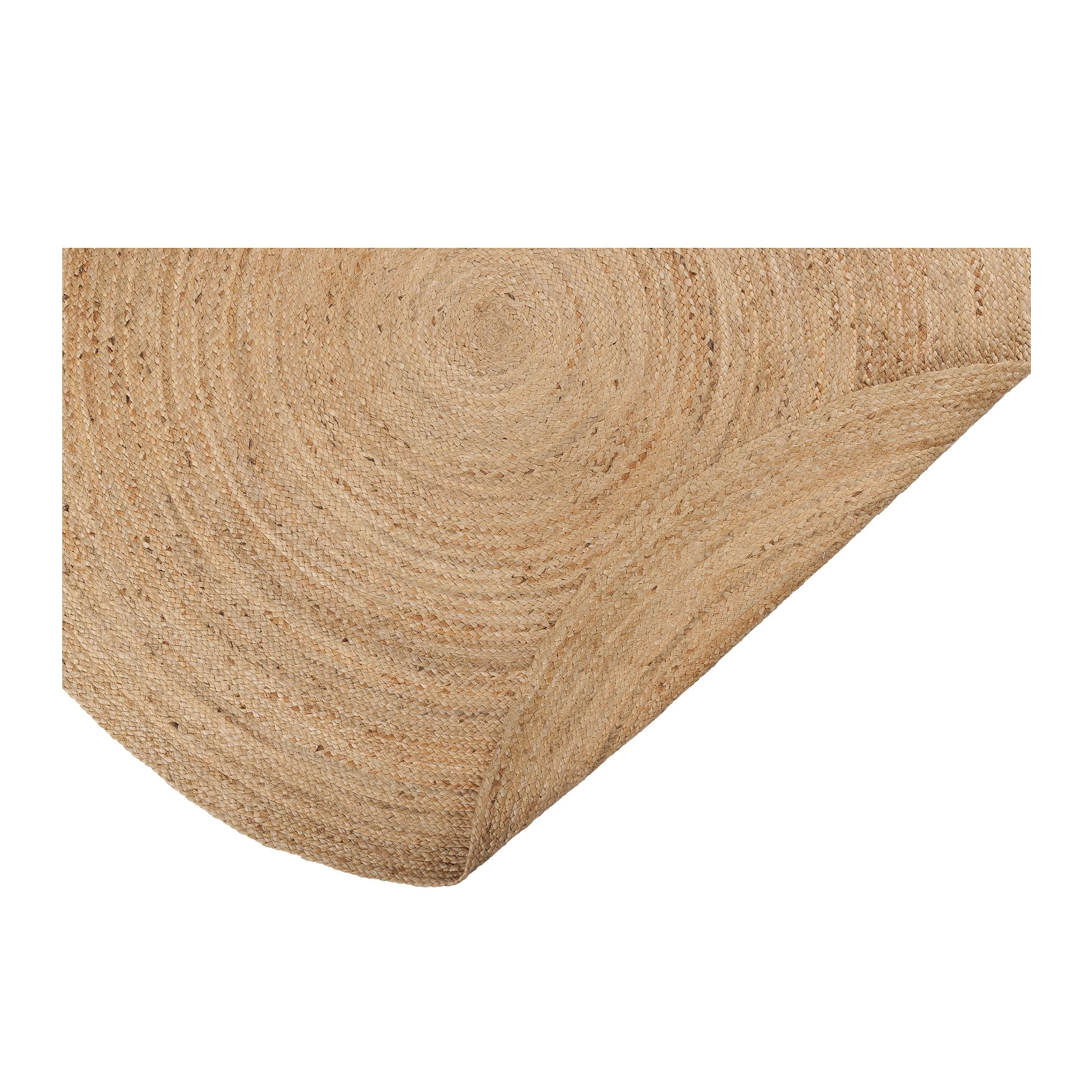 · REDEARTH · Round Area Rug - Hand Woven Braided 100% Natural Jute - Artisan Made Reversible Boho Jute Rugs for Bedroom - Kitchen - Living Room - Farmhouse - Aesthetic Home Decor (8' Feet - Natural)