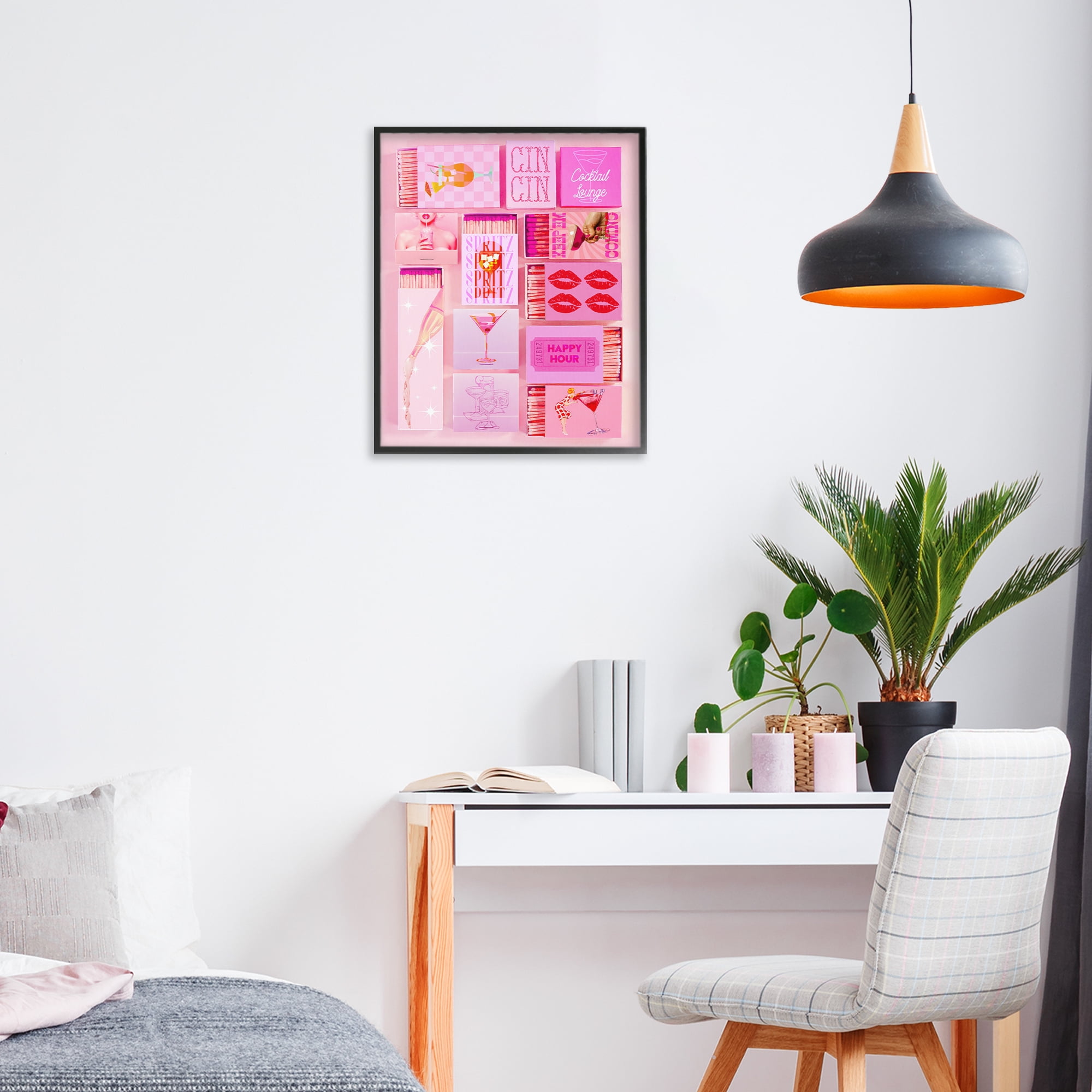 Feminine Glam Matches Black Framed Giclee Art, design by Lil' Rue