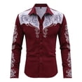 thumbnail image 4 of Camisetas de Navidad de Manga Larga de los Hombres Imprimir de Moda Casual Manga Larga Turndown Collar Blusa para Primavera Invierno Al Aire Libre Diario, 4 of 4