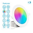 thumbnail image 4 of INFIBRITE 6 Inch WiFi Smart 12W 1100LM LED Recessed Ceiling Light, Dimmable, Alexa/Google, Wet Rated, 4 of 11