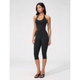 thumbnail image 4 of IBTOM CASTLE Capri Workout Sets for Women V Neck Halter Sports Bra High Waist Capri Leggings 2 Piece Yoga Pilates Outfits S Black, 4 of 7