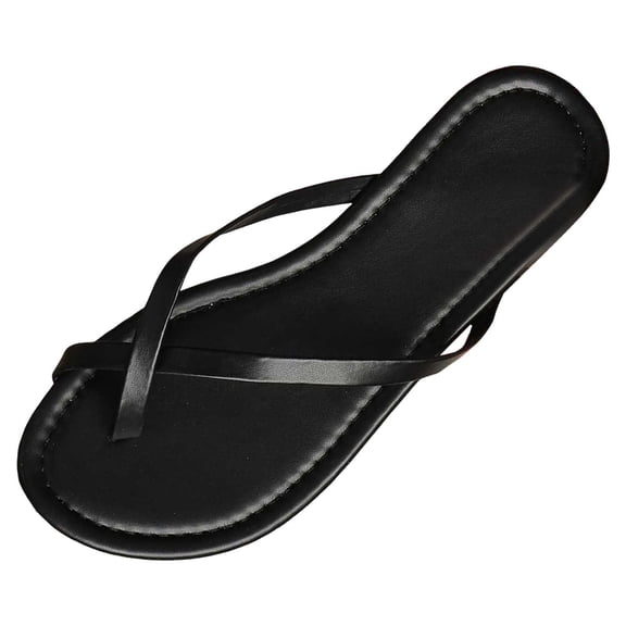 Wovix Women'S Slipper Open Toe Thong Shoes Walking Sandals Casual Flat Beach Shoes Indoor Outdoor Shoes Black 37