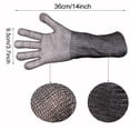 thumbnail image 3 of ThreeH Protective Gloves Lengthen Sleeve 14 inch 316L Stainless Steel for Cutting Chopping Slicing Meat Processing Cut Resistant Glove, 3 of 5