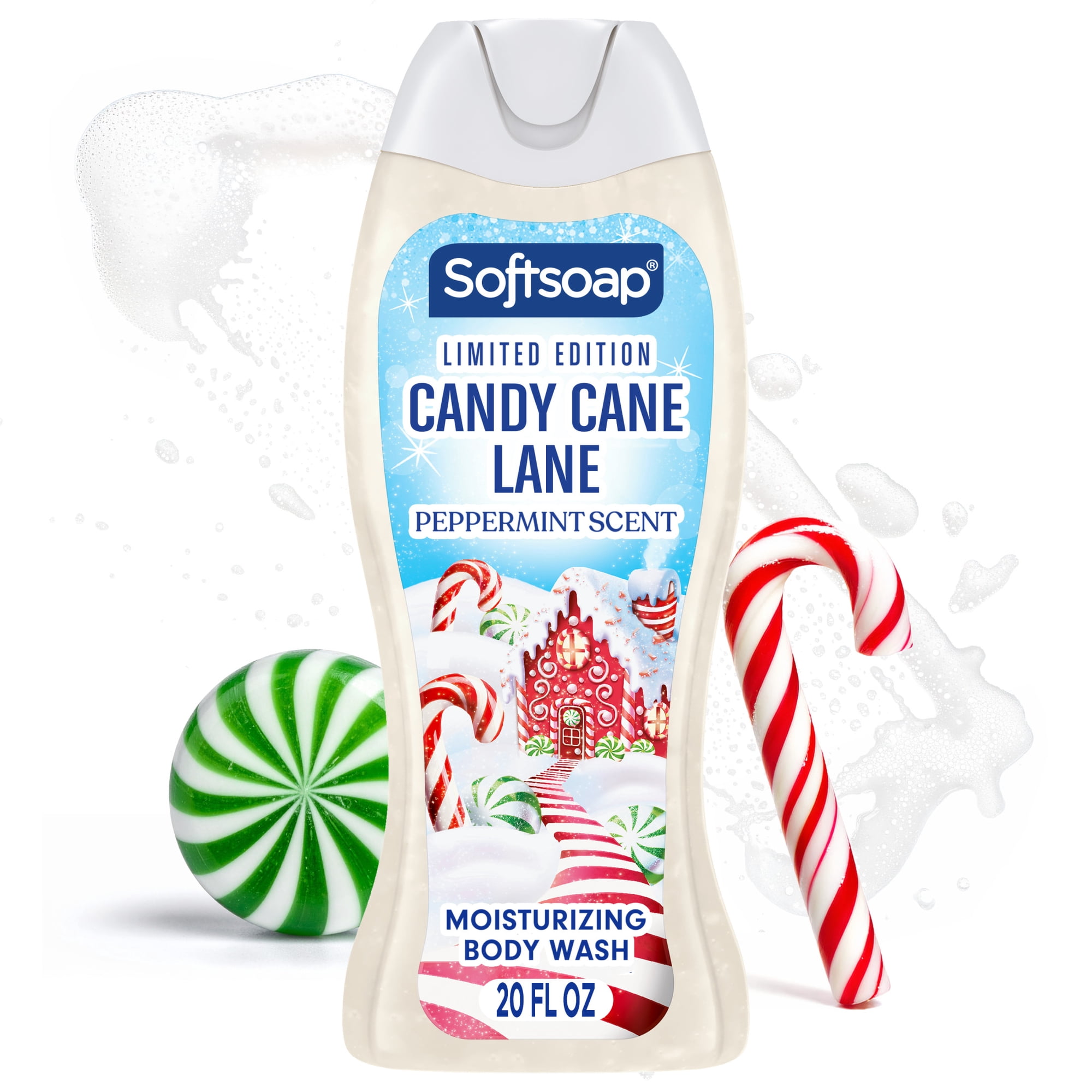 Softsoap Limited Edition Candy Cane Lane Body Wash, Peppermint Scent, 20 fl oz