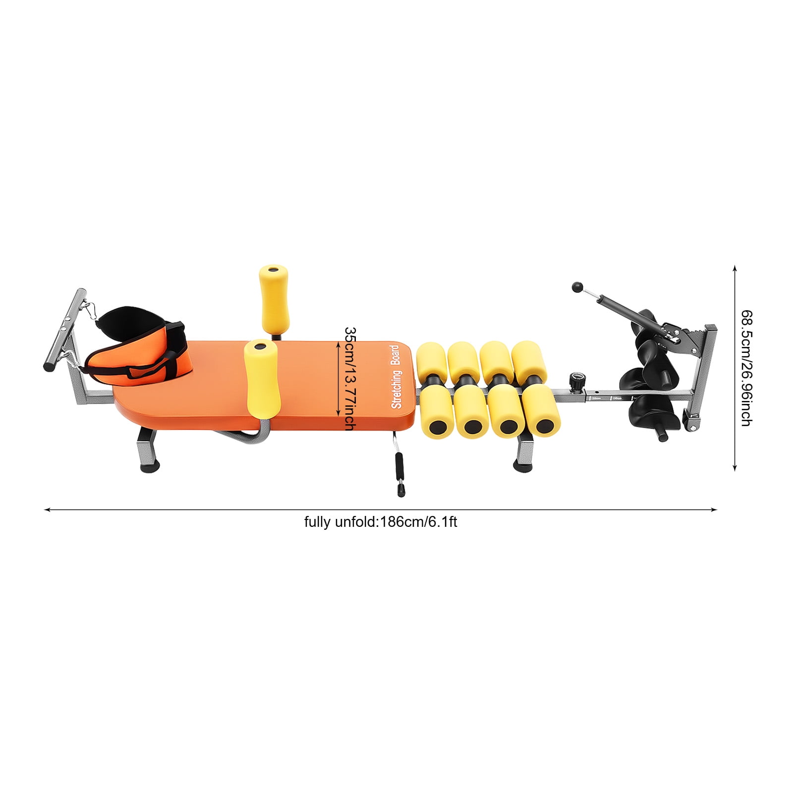 Inline Back Stretch Bench, Back Stretcher, Back and Neck Decompression, 286.6 Lbs Weight Capacity, for Lower Back Pain Relief