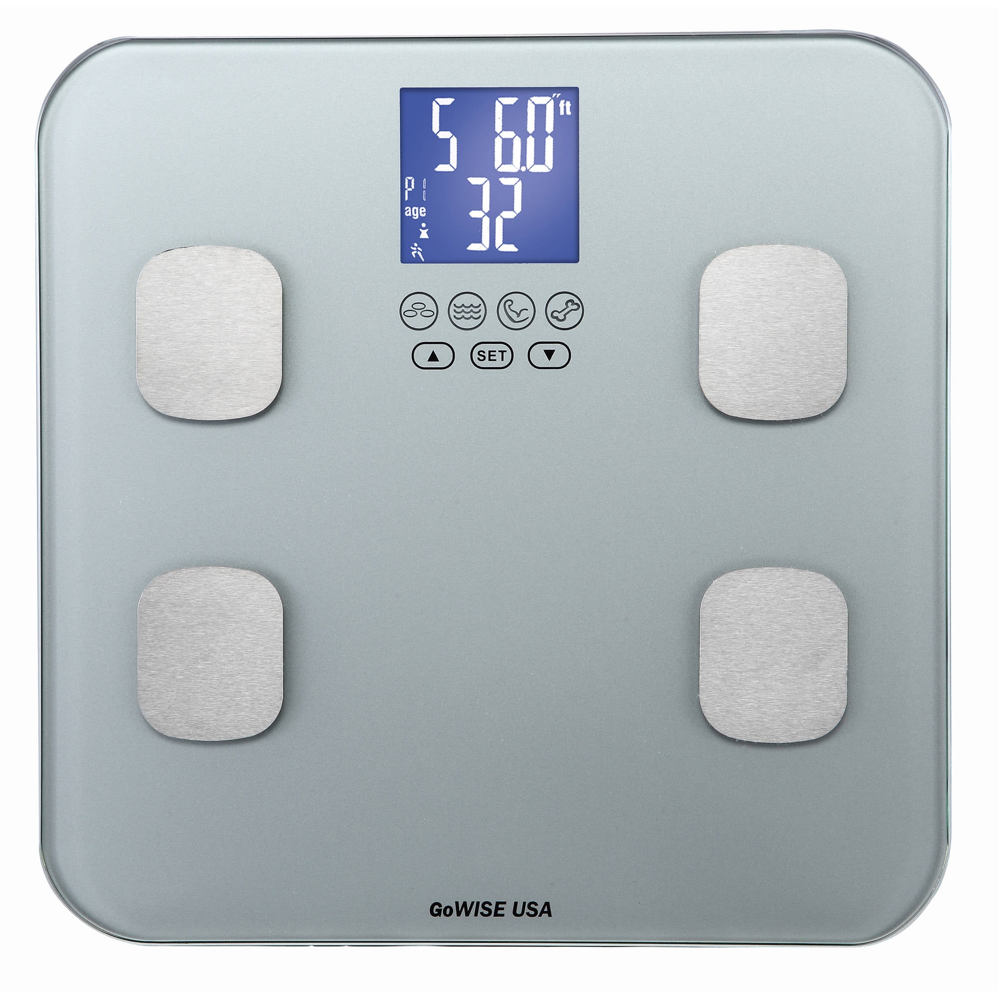 GoWISE USA Slim Digital Bathroom Scale, Silver