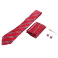 thumbnail image 4 of Corbata clásica de poliéster a rayas para hombre, fácil de combinar, duradera y para negocios., 4 of 14