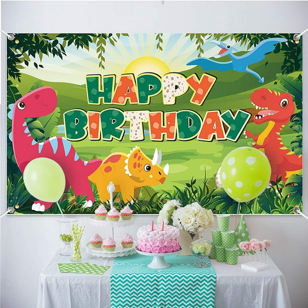 Ensemble bannière joyeux anniversaire dinosaure décoration - Temu