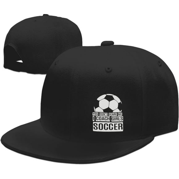 I Coach Girls Soccer Hat for Men Women Funny Dad Hat Flat Bill Brim Baseball Cap Black