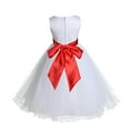 thumbnail image 2 of Ekidsbridal Girl Baptism Flower Girl Dress - White Tulle Rattail Edge 829S-A (Size: S-12), 2 of 3